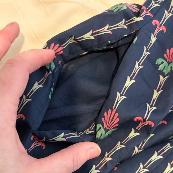 NWT Hill House Size Medium Tie Dress Blue Pink White with pockets - Picture 6 of 7